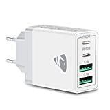 Aioneus USB C Charger, 4 Ports Multiple Charger with USB C and USB A, 40 W Fast Charger, PD 3.0 Power Adapter, USB Power Supply for iPhone 15/14 Pro Max/13/12/11/SE 2020/XS/XR/8/7, Samsung Phones