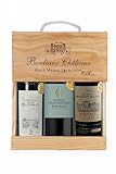 La Grande Vinothèque Selection Bordeaux - Wein Set Rotwein mit Goldmedaille in Holzkiste - Ideal als Geschenk - Herkunft : Frankreich (3 x 0.75 l)